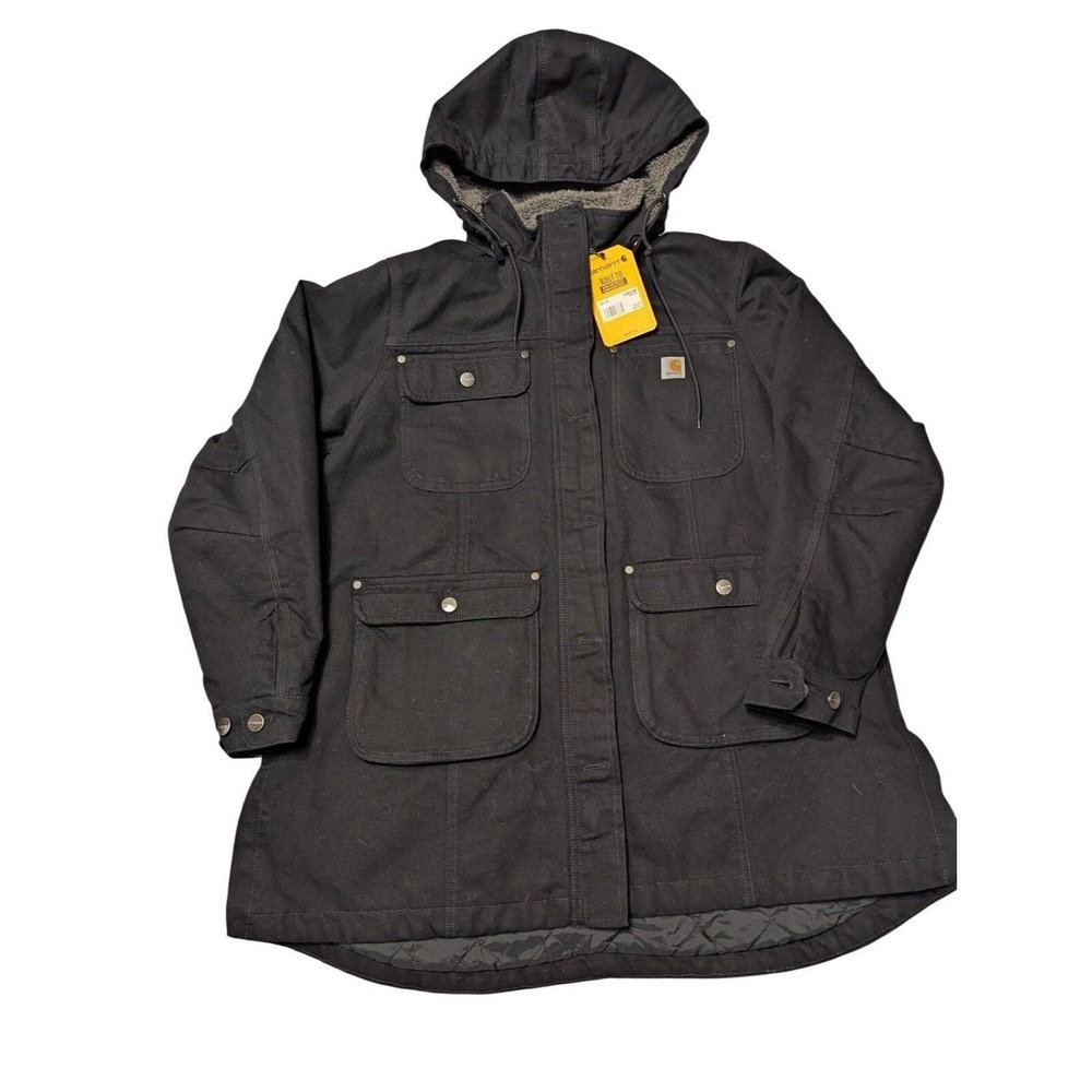 Carhartt Womens XXL Black Sherpa Lined Hooded Jacket (MSRP $139) - Carhartt